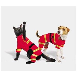 Size XS Hyde and Eek! Firefighter Pet Costume Halloween ( up to 10 lbs )